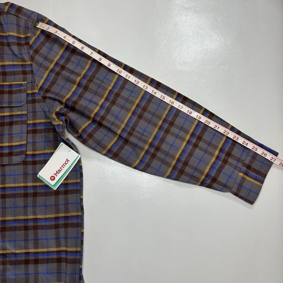 Marmot Mountain Works Plaid Flannel Shirt Men's XXL 2TG Button Front Outdoor NWT - Picture 7 of 12